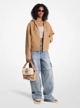 Kapuzenpullover aus Wollmischgewebe mit Reißverschluss