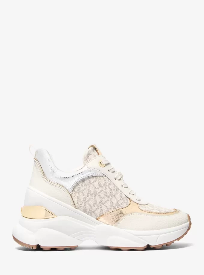 Katrina Signature Logo und Metallic Lizard Embed Sneaker