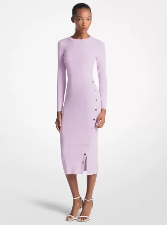 Kleid aus Viskosemischung mit Druckknöpfen