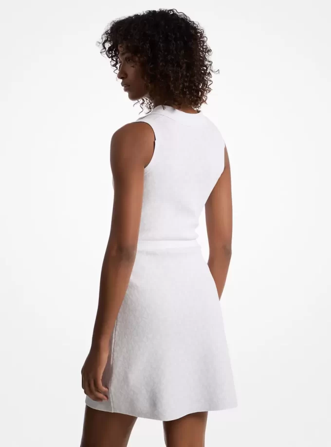 Kleid mit Logo-Jacquard-Detail und Reißverschluss