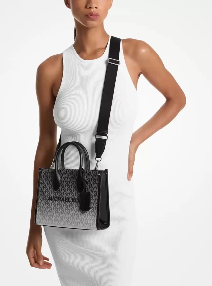 Kleine Mirella-Umhängetasche mit Ombré-Signatur-Logo