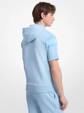 Kurzarm-Hoodie aus stückgefärbter Baumwolle mit Logo