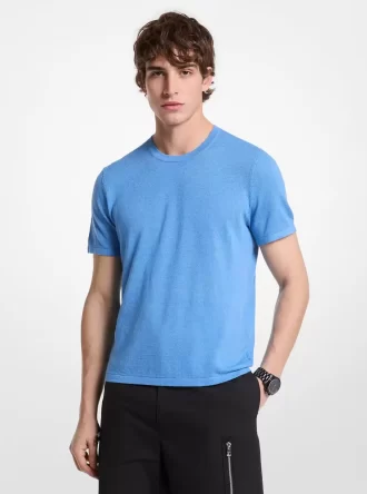 Kurzarmpullover aus Leinen und Baumwolle