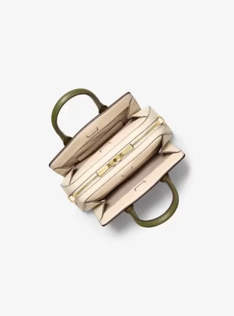 Laila Extra-kleine Umhängetasche aus genarbtem Leder im Color-Block-Design