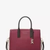 Laila Medium Color-Block Satchel aus genarbtem Leder