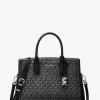 Laila Medium Metallic Signature Logo Satchel