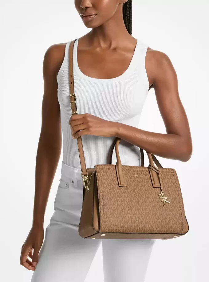 Laila Medium Signature Logo Satchel Laila Medium Signature Logo Satchel