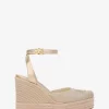 Larissa Espadrille-Keilschuhe aus Metallic-Canvas