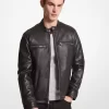 Leder-Motorradjacke