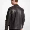 Leder-Motorradjacke