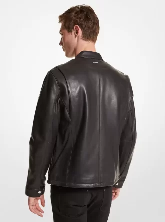 Leder-Motorradjacke