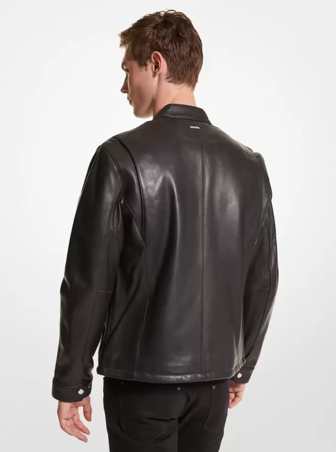 Leder-Motorradjacke