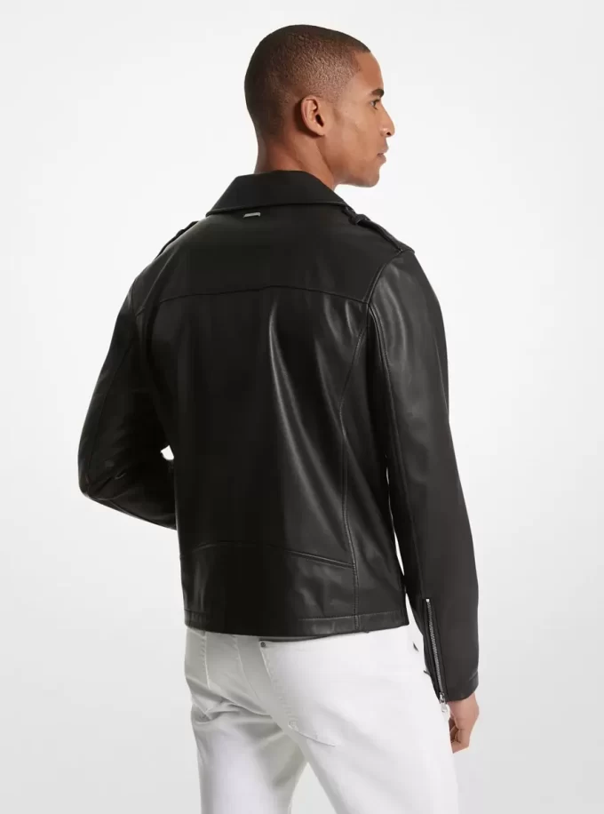 Leder-Motorradjacke