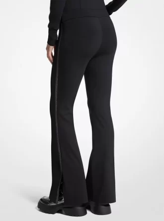 Leggings mit Logo-Band, Stretch-Nylon, ausgestellt