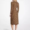 Leopardenmuster-Kleid aus mattem Jersey mit Raffungen