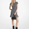 Leopardenmuster-Minikleid mit Smokdetails