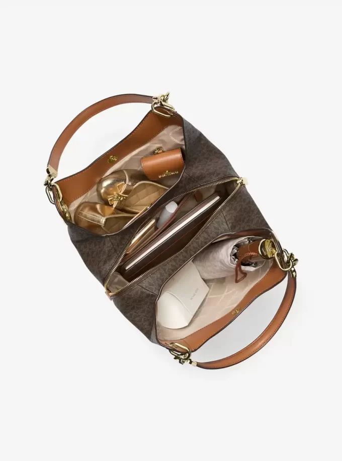 Lillie Große Schultertasche mit charakteristischem Logo Lillie Große Schultertasche mit charakteristischem Logo