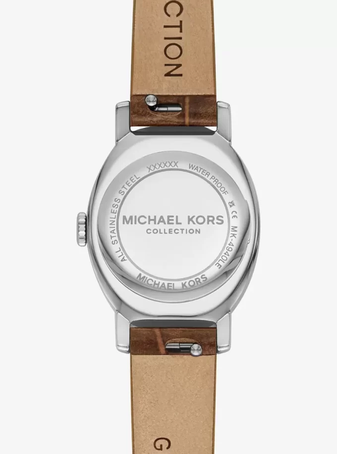 Limitierte Petite Maude Uhr in Silberoptik und mit Krokodilprägung Limitierte Petite Maude Uhr in Silberoptik und mit Krokodilprägung