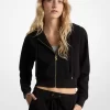 Logo-Jacquard-Anhänger, Jacquard-Cropped-Zip-Up-Hoodie Logo-Jacquard-Anhänger, Jacquard-Cropped-Zip-Up-Hoodie
