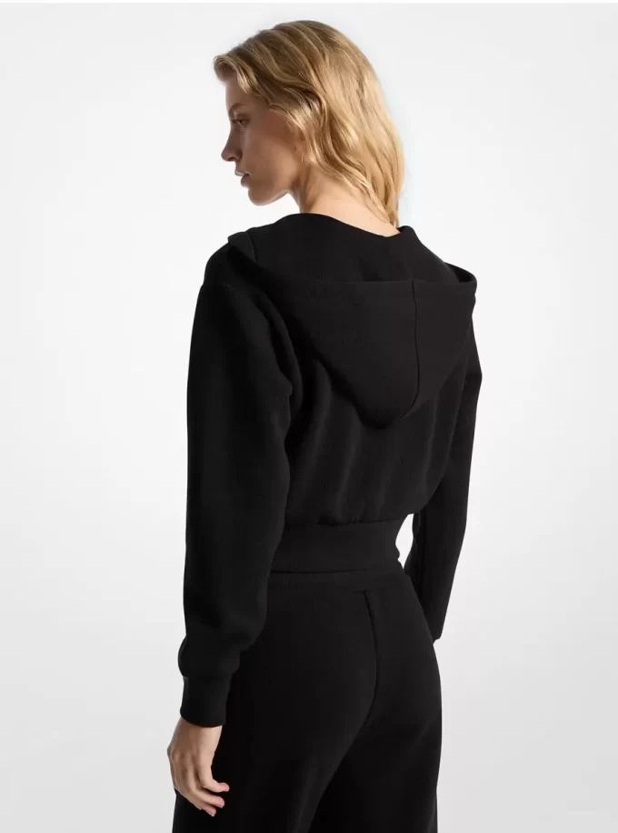 Logo-Jacquard-Anhänger, Jacquard-Cropped-Zip-Up-Hoodie Logo-Jacquard-Anhänger, Jacquard-Cropped-Zip-Up-Hoodie