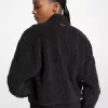 Logo-Jacquard-Sherpa-Jacke mit Reißverschluss