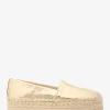 Lynne Plateau-Espadrilles aus geknacktem Metallic-Leder Lynne Plateau-Espadrilles aus geknacktem Metallic-Leder
