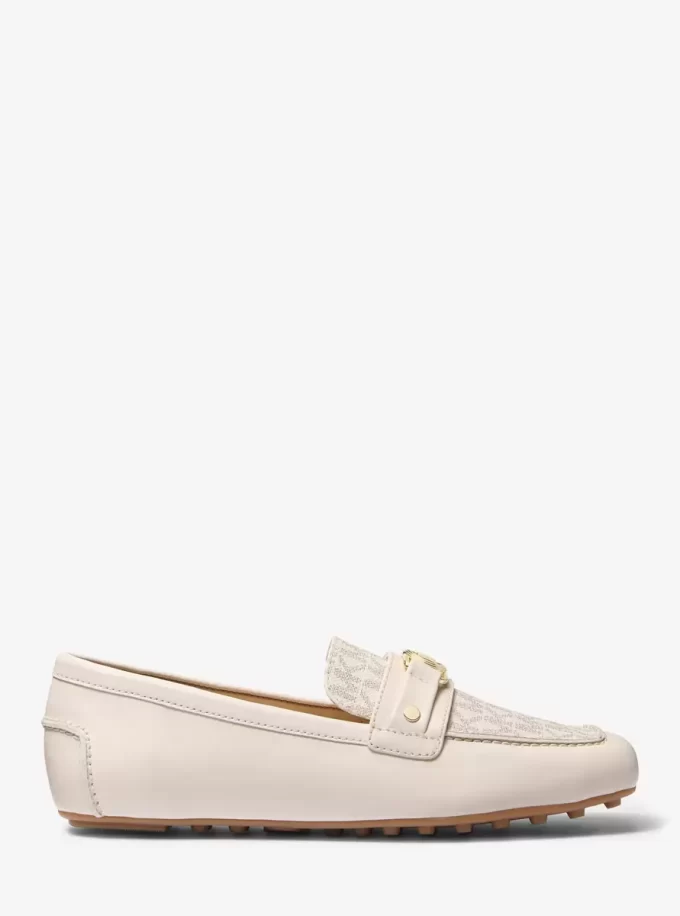 Mandy Leder- und Logo-Mokassin-Loafer