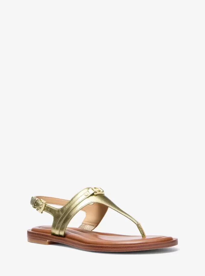 Mandy Metallic-Leder-T-Riemen-Sandale Mandy Metallic-Leder-T-Riemen-Sandale