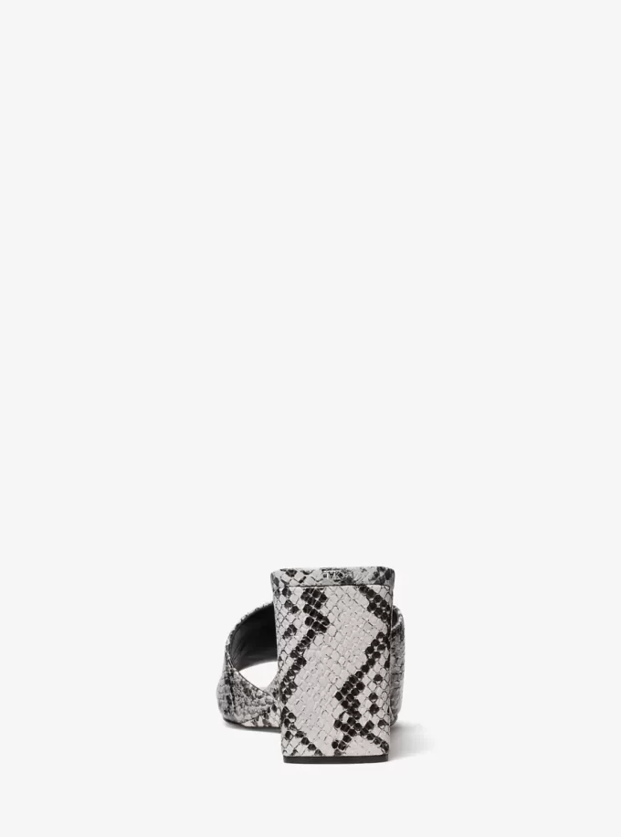 Merriam Keilsandalen aus Leder mit Schlangenprägung