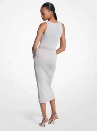Metallic Strick Midi Tankkleid