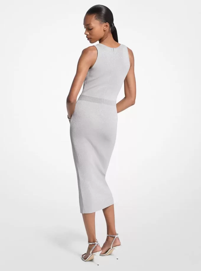 Metallic Strick Midi Tankkleid Metallic Strick Midi Tankkleid