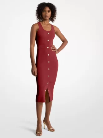 Midi-Tankkleid aus Stretch-Viskose-Mischgewebe