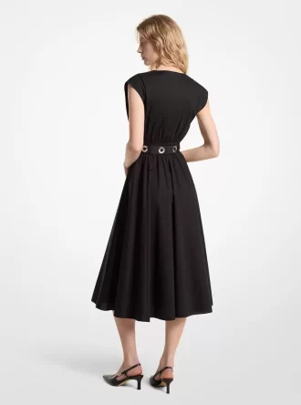 Midikleid aus Stretch-Bio-Baumwollpopeline