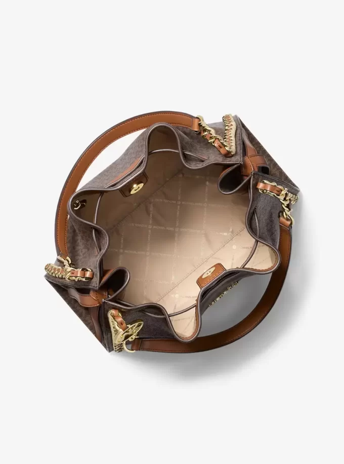 Mina Große Schultertasche mit Kette und charakteristischem Logo Mina Große Schultertasche mit Kette und charakteristischem Logo