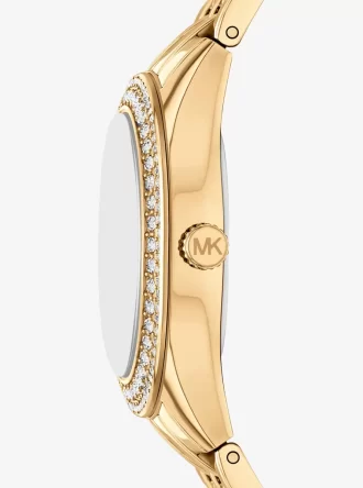 Mini Harlowe Pavé Goldfarbenes Uhren- und Schmuckset