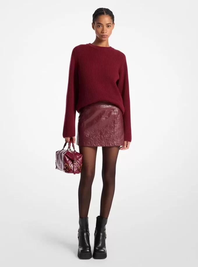 Minirock aus gewaschenem Leder Minirock aus gewaschenem Leder