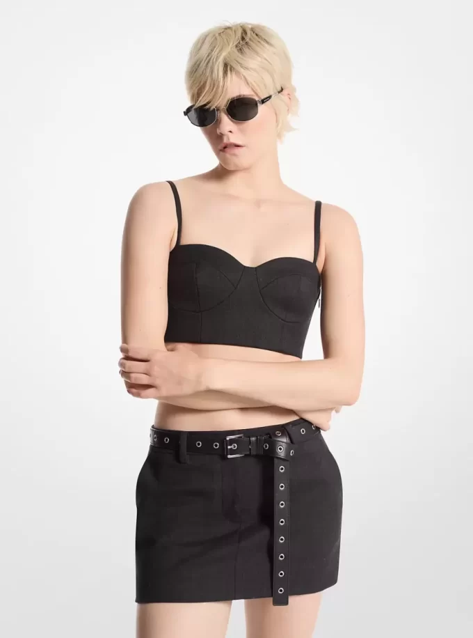 Minirock aus Stretch-Wollmischung