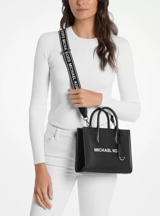 Mirella Kleine, wandelbare Umhängetasche aus genarbtem Leder