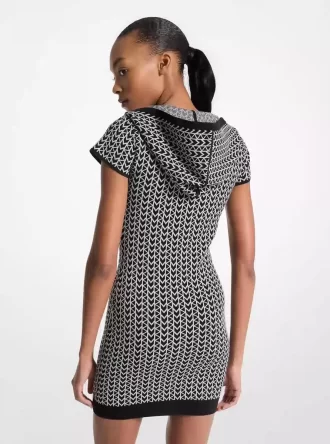 MK2000 Logo Jacquard Hoodie Kleid
