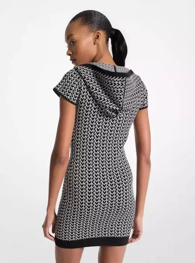MK2000 Logo Jacquard Hoodie Kleid