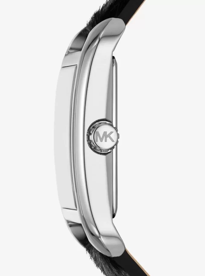 Monroe Uhr aus Kalbsfell mit Leopardenmuster