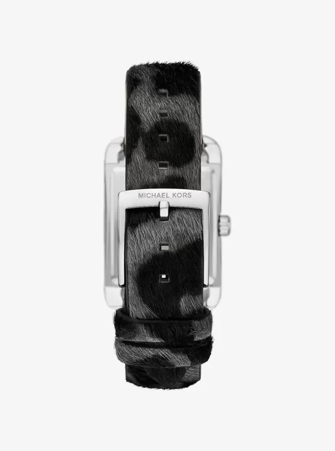 Monroe Uhr aus Kalbsfell mit Leopardenmuster