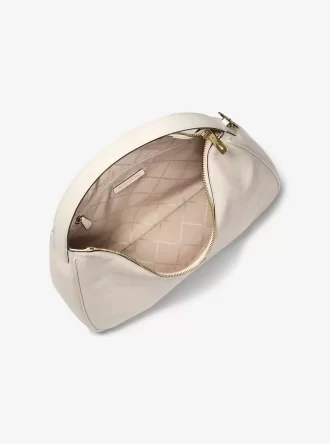 Nayla Schultertasche aus genarbtem Leder, mittelgroß