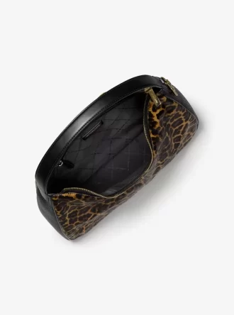 Nayla Schultertasche aus mittelgroßem Kalbsfell mit Leopardenmuster