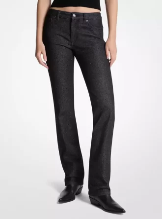 Nietenbesetzte Stretch-Denim-Zigarettenjeans
