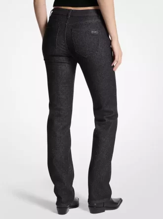Nietenbesetzte Stretch-Denim-Zigarettenjeans