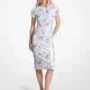 Nietenbesetztes Paisley-Scuba-Midikleid Nietenbesetztes Paisley-Scuba-Midikleid
