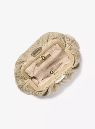 Nola Kleine verzierte Metallic-Umhängetasche