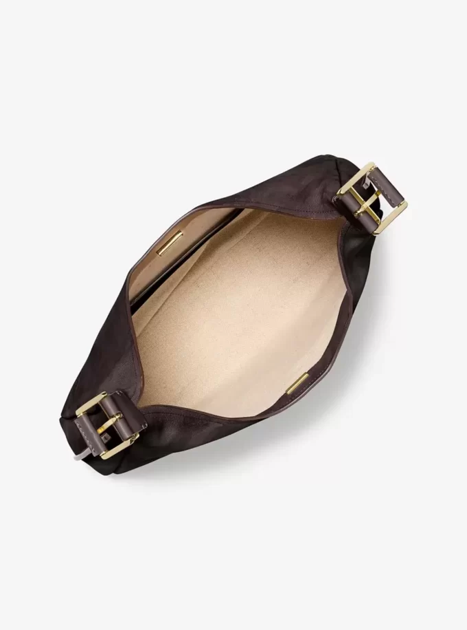 Nolita Große Hobo-Schultertasche aus Nubukleder