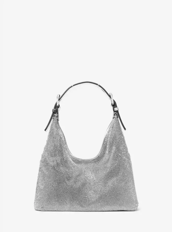 Nolita kleine Hobo-Schultertasche aus metallischem Strass-Mesh in limitierter Auflage Nolita kleine Hobo-Schultertasche aus metallischem Strass-Mesh in limitierter Auflage